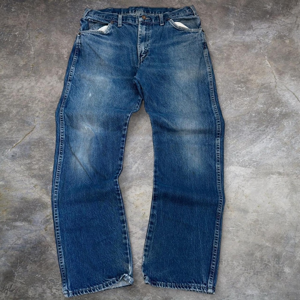 Vintage Dickies Distressed Faded Blue Carpenter Jeans Mens Size 34x31.5 Workwear